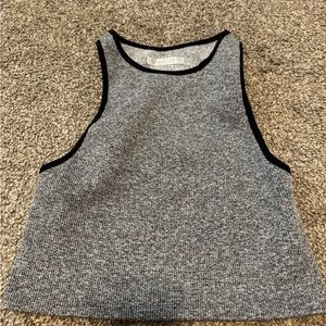 Forever 21 Gray Ribbed Tank with Black Trim